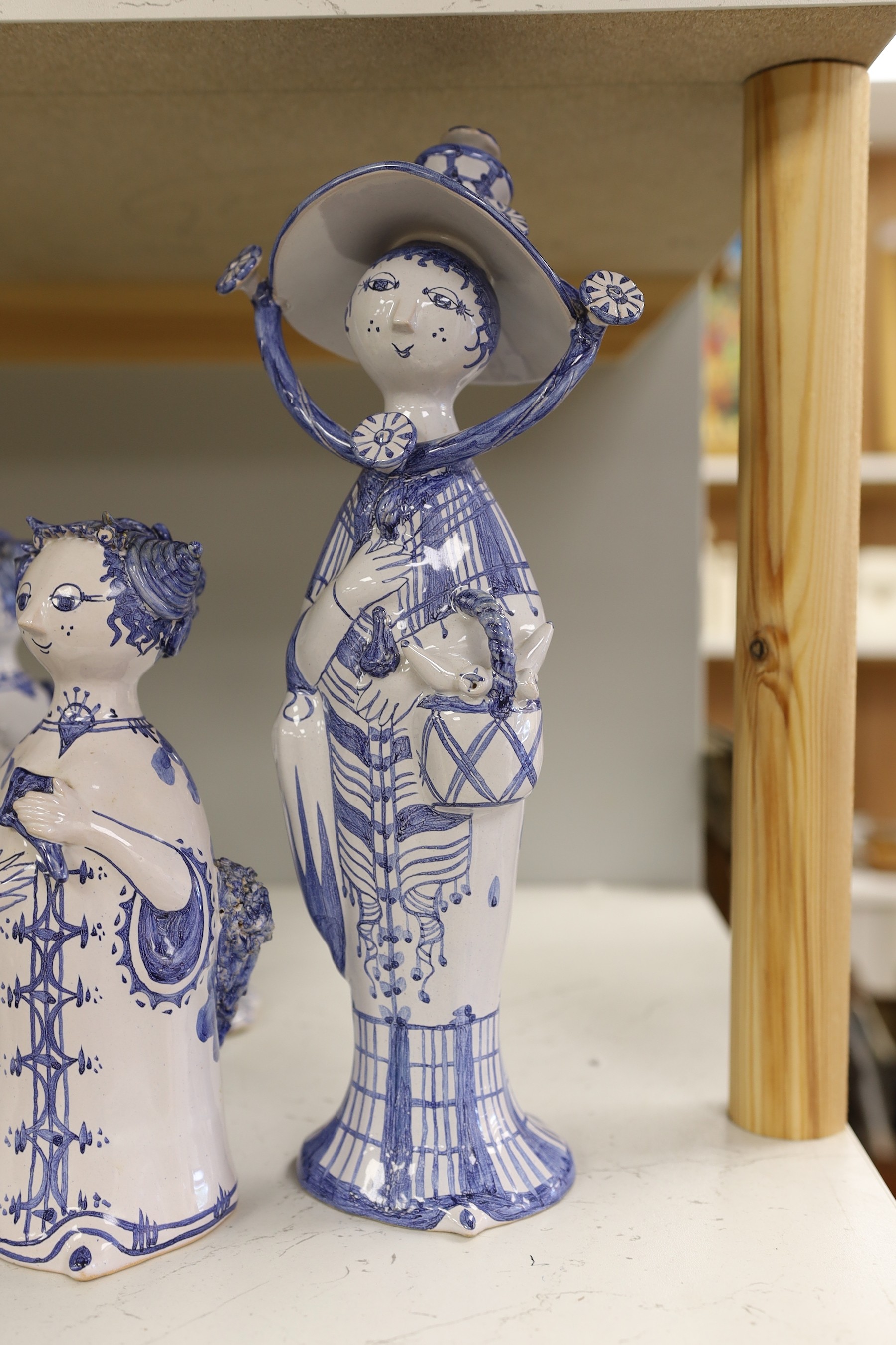 A collection of assorted Bjørn Wiinblad ceramics including figures, candlesticks, jugs etc, tallest 33cm